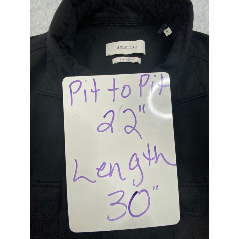 Bugatchi 8-Way Stretch Black Short Sleeve Button Down Shirt Large NWOT - Picture 4 of 5